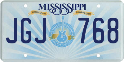 MS license plate JGJ768