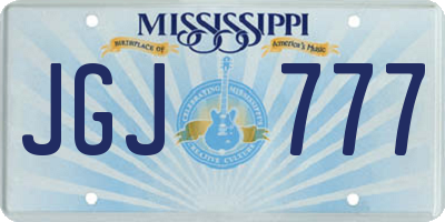 MS license plate JGJ777