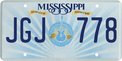 MS license plate JGJ778