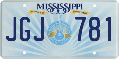 MS license plate JGJ781