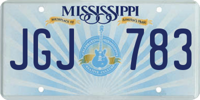 MS license plate JGJ783