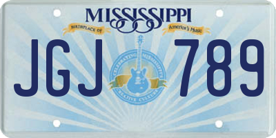 MS license plate JGJ789