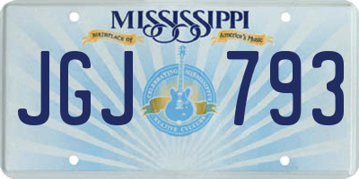 MS license plate JGJ793