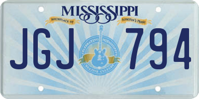 MS license plate JGJ794