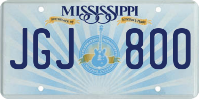 MS license plate JGJ800