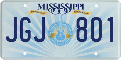 MS license plate JGJ801
