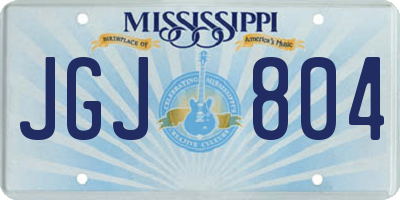 MS license plate JGJ804