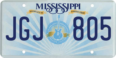 MS license plate JGJ805