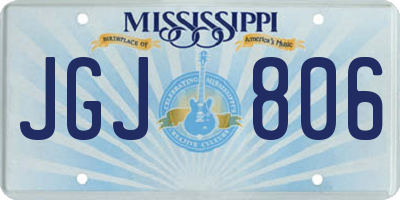 MS license plate JGJ806