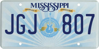 MS license plate JGJ807