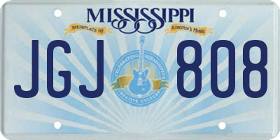 MS license plate JGJ808