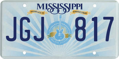 MS license plate JGJ817