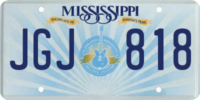 MS license plate JGJ818