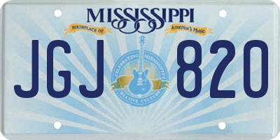 MS license plate JGJ820