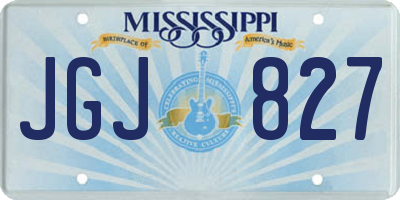 MS license plate JGJ827