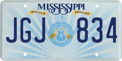 MS license plate JGJ834