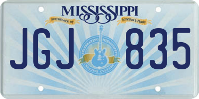 MS license plate JGJ835