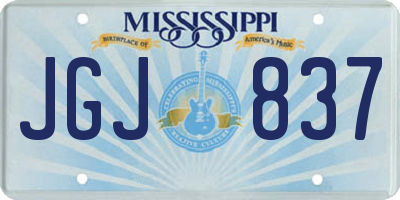 MS license plate JGJ837