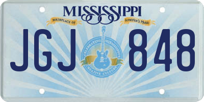 MS license plate JGJ848