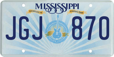 MS license plate JGJ870