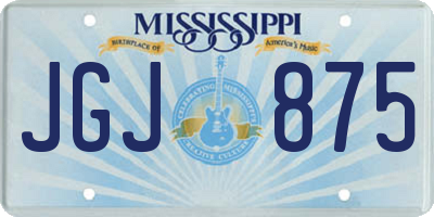MS license plate JGJ875