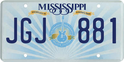 MS license plate JGJ881