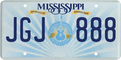 MS license plate JGJ888