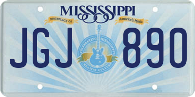 MS license plate JGJ890