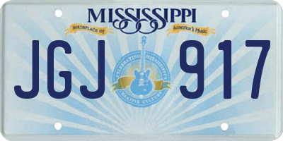 MS license plate JGJ917