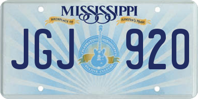 MS license plate JGJ920