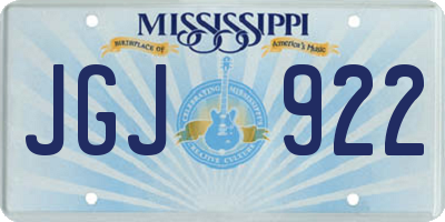 MS license plate JGJ922