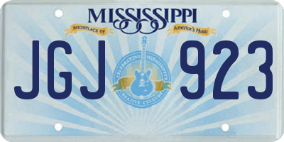 MS license plate JGJ923