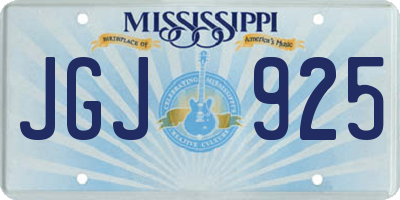 MS license plate JGJ925