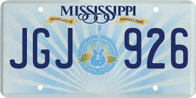 MS license plate JGJ926