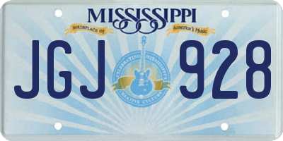 MS license plate JGJ928