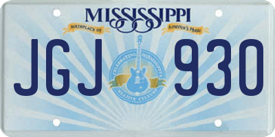 MS license plate JGJ930