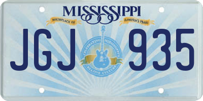 MS license plate JGJ935