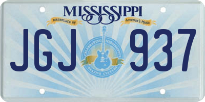MS license plate JGJ937