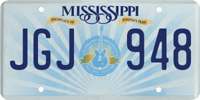 MS license plate JGJ948