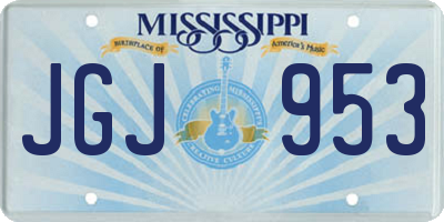 MS license plate JGJ953