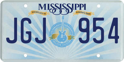 MS license plate JGJ954