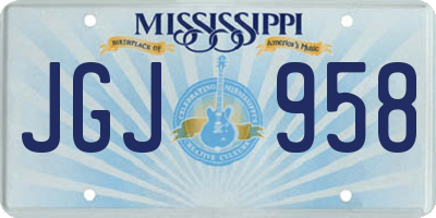MS license plate JGJ958