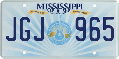 MS license plate JGJ965
