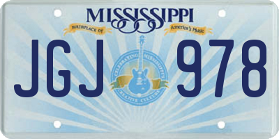 MS license plate JGJ978