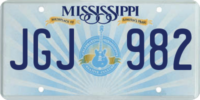 MS license plate JGJ982