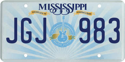 MS license plate JGJ983