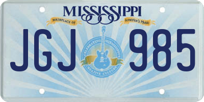 MS license plate JGJ985