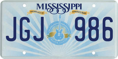 MS license plate JGJ986