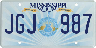 MS license plate JGJ987