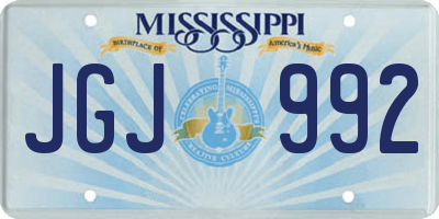 MS license plate JGJ992